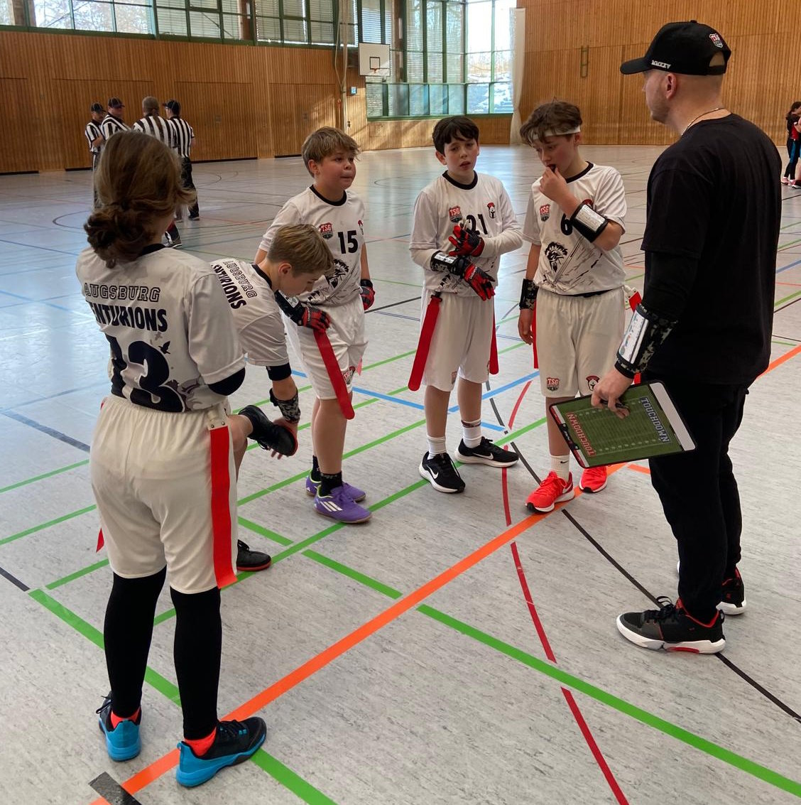 Besprechung der Augsburg Centurions U13 Defense